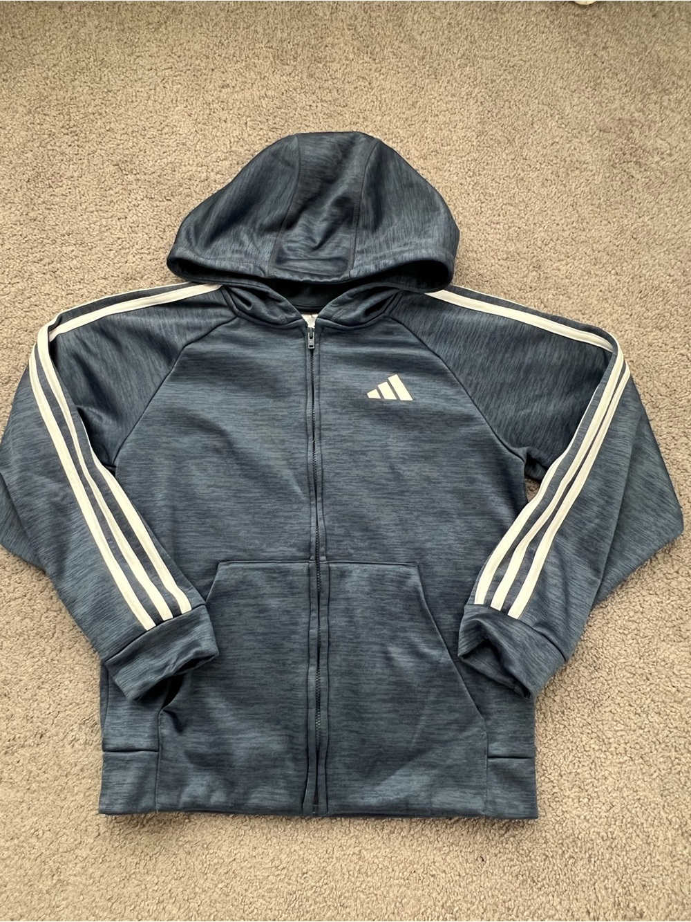 adidas Kids Navy Blue Hooded Track Jacket
